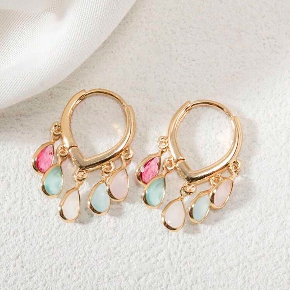 crystal hoop earrings A768